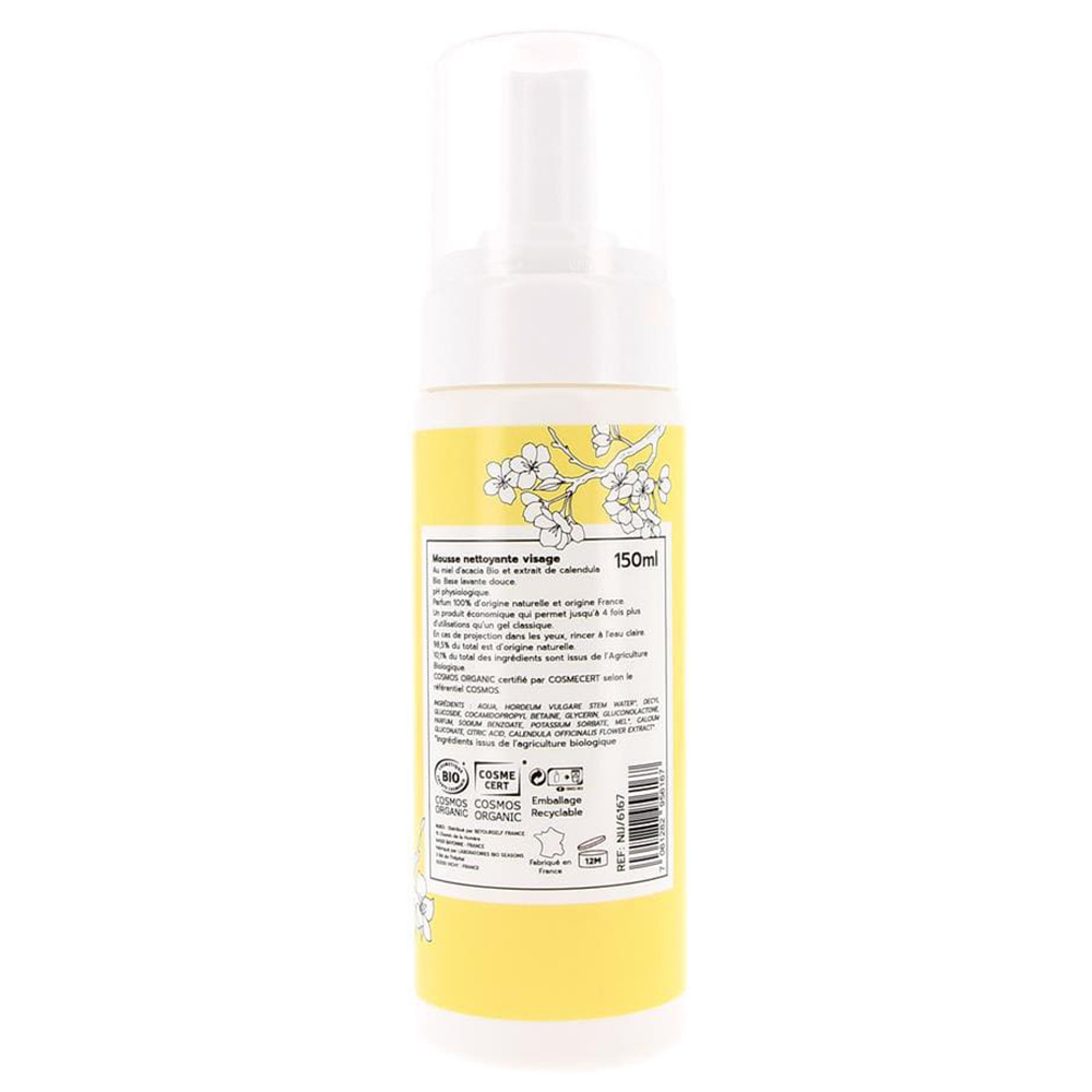 nijiko Mousse Nettoyante Visage Bio pour Peau Sensible Démaquillant et nettoyant