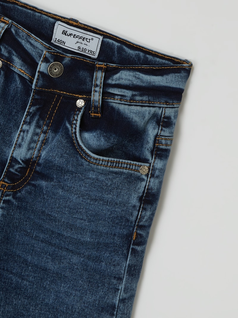 Wide Leg Jeans mit Stretch-Anteil in blau