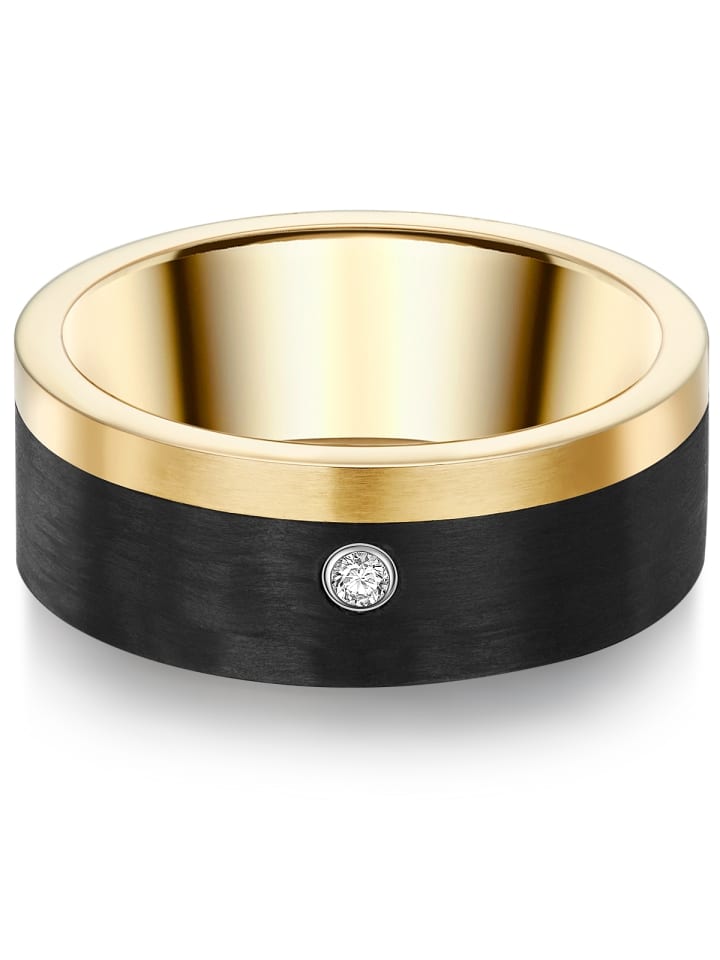 Trilani Ring Edelstahl gelbgold Zirkonia weiß in gelbgold günstig kaufen
