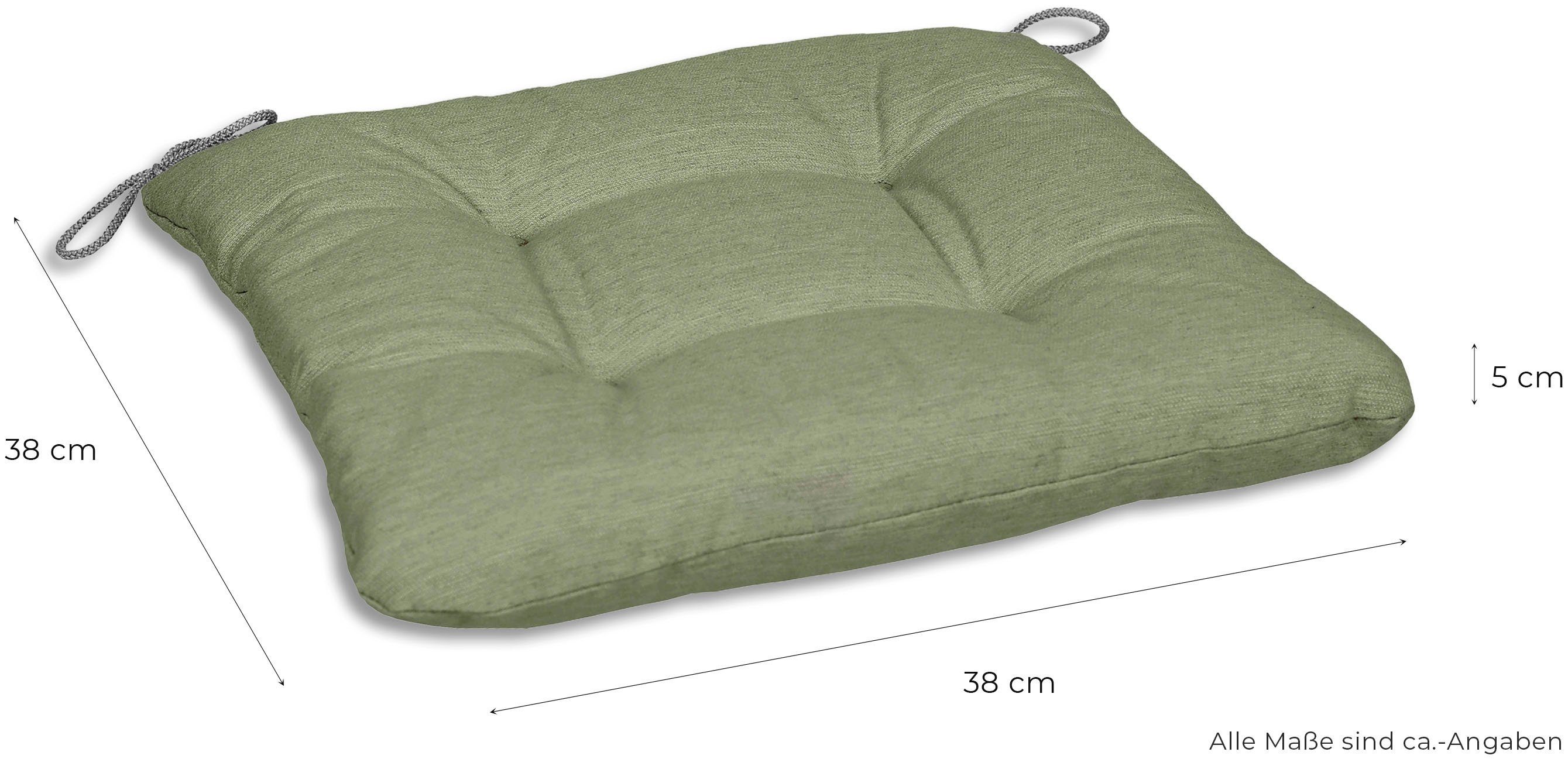 GO-DE Sitzkissen Carina, 2er Set, 38x38 cm