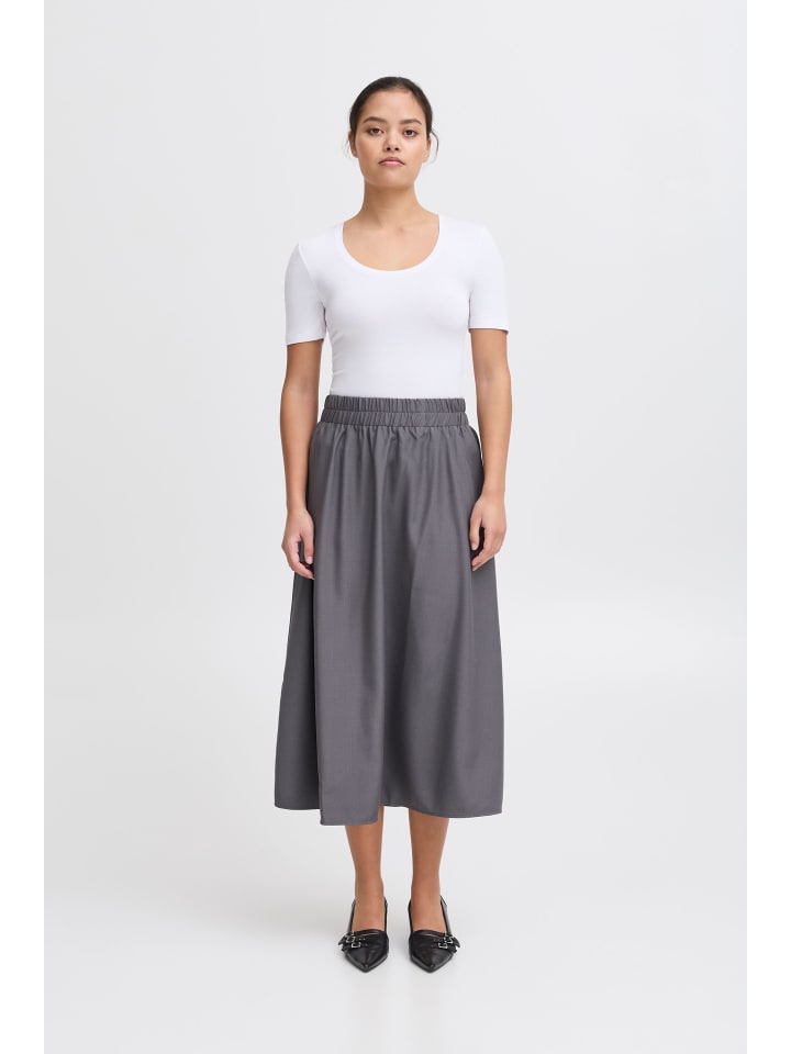 ICHI Midirock in Grau günstig kaufen