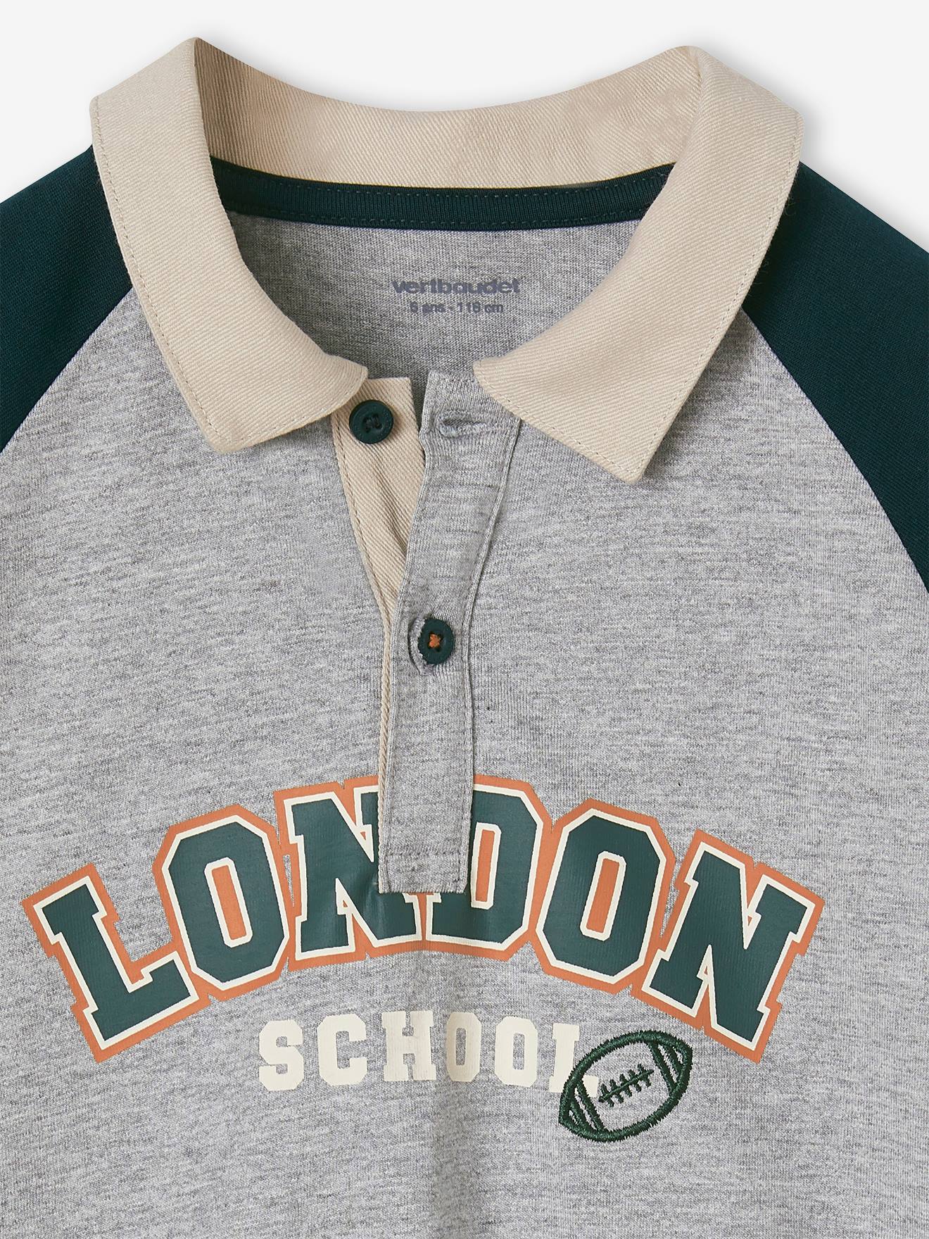 Vertbaudet Jungen Rugbyshirt - tannengrün