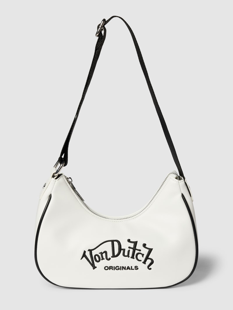 Handtasche mit Label-Stitching Modell 'AMY' in weiß