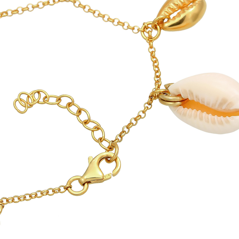 Elli Elli Bracelet Femme Pendentif de Kauri Shells en Argent Sterling 925 Bracelet