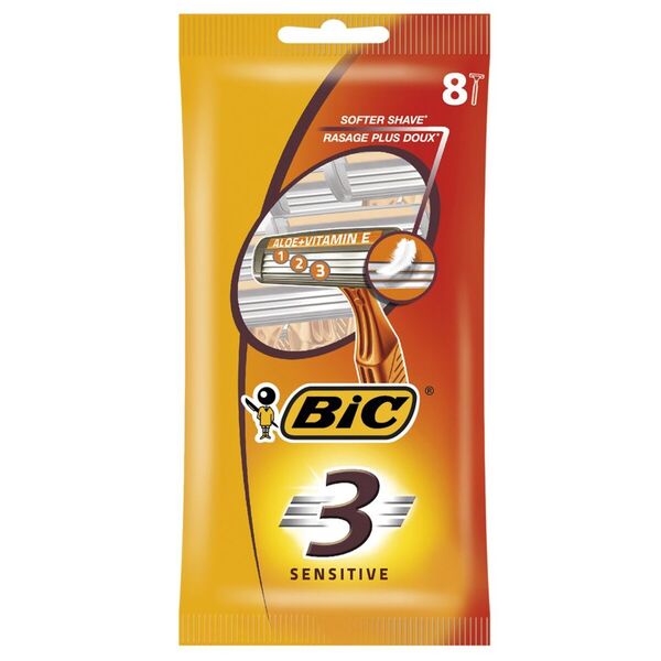 Bic 3 herkän terän partahöylät 8 kpl