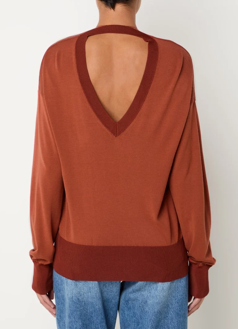 Maglione Benetton con scollo a V in maglia fine