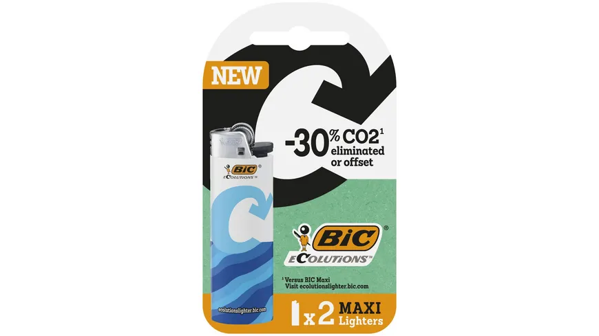 BIC J26 Maxi Reibrad Feuerzeug Ecolution Blister 2