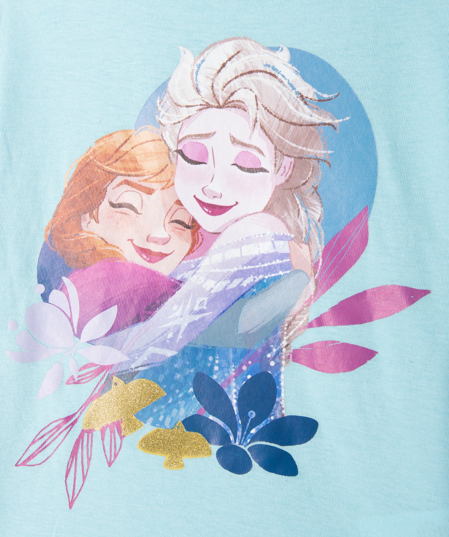 Tee-shirt fille à manches longues imprimé - La Reine des N... bleu | GEMO