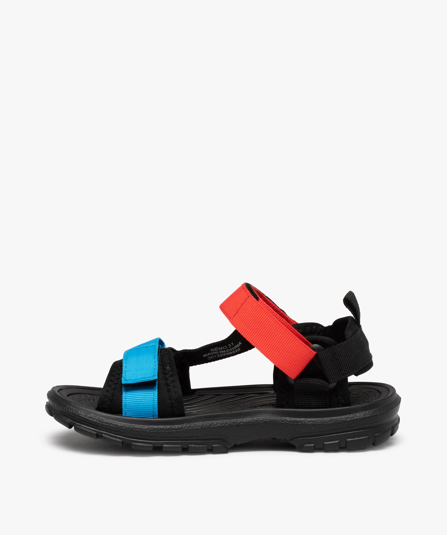 Sandales sport Garçon à brides textiles multicolores noir | GEMO