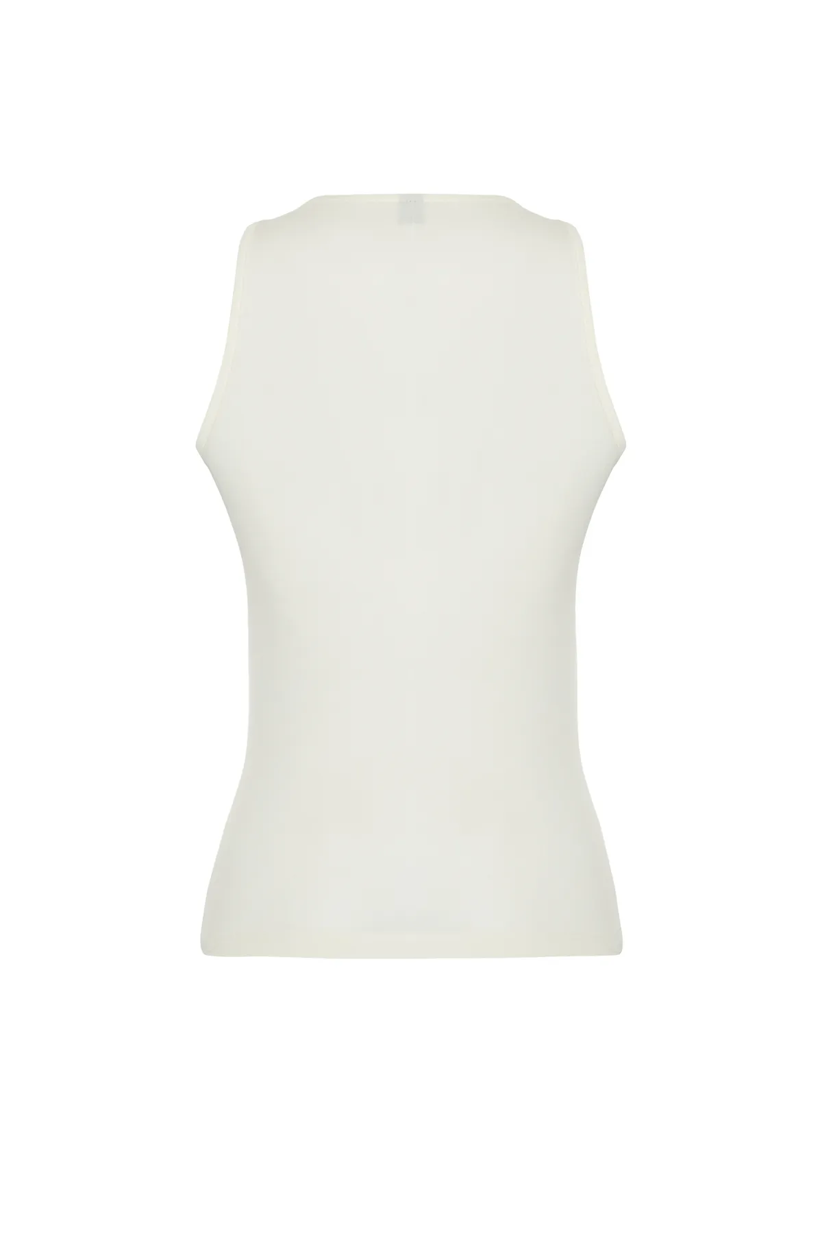 Trendyol Collection  Flexibles Neckholder-Unterhemd aus Baumwolle - Ecru, TWOSS23AL00069