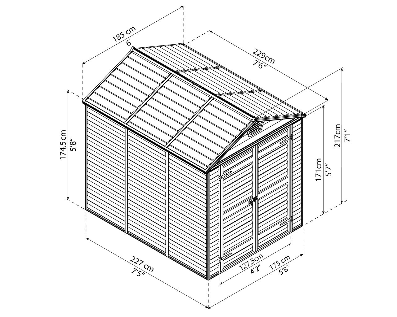 Canopia by Palram Gerätehaus Skylight  229x185,4cm M.Grey