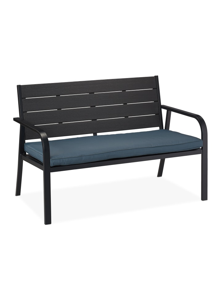 relaxdays Gartenbank in Schwarz - (B)118 x (H)78 x (T)66 cm günstig kaufen onesize