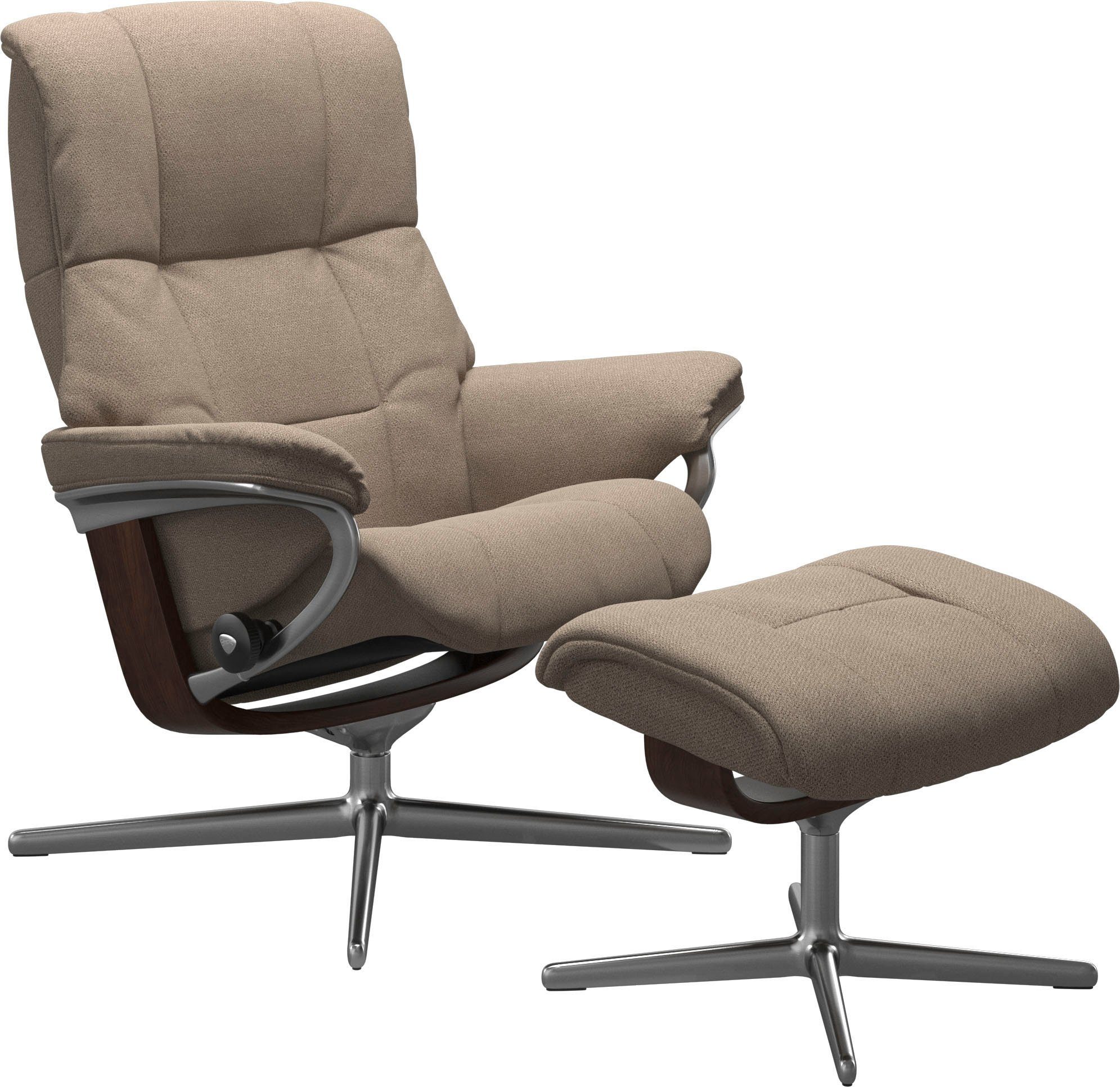 Stressless® Relaxsessel Mayfair (Set, Relaxsessel mit Hocker), mit Hocker, mit Cross Base, Größe S, M & L, Holzakzent Braun