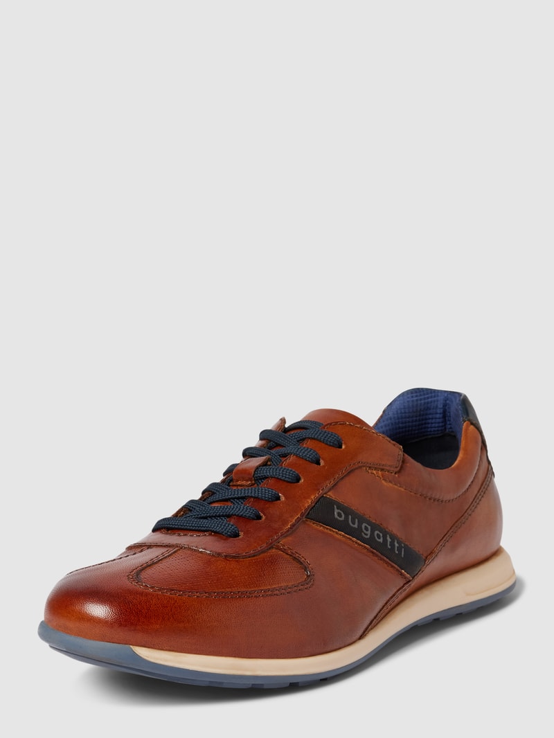 Sneaker aus echtem Leder Modell 'THORELLO' in cognac