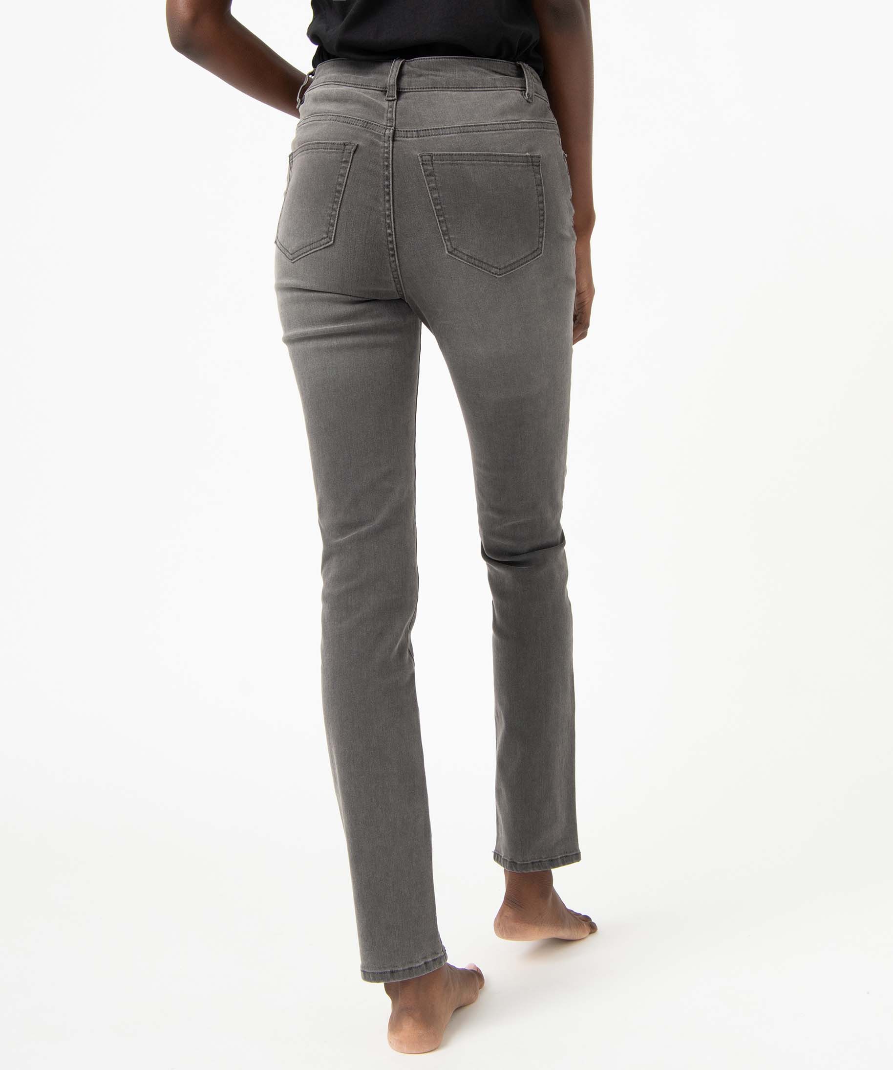 Jean femme coupe Slim taille haute - L30 grey | GEMO