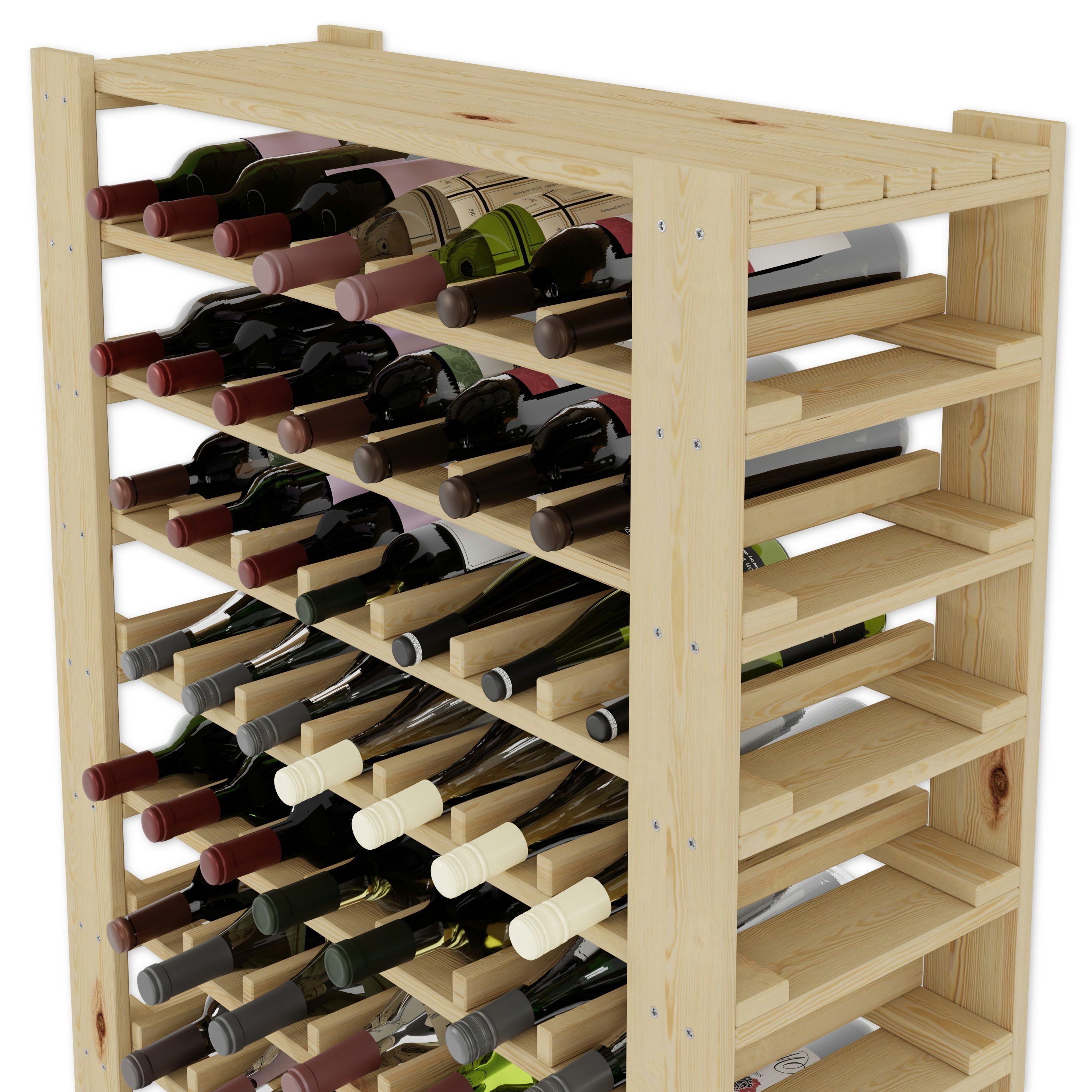 Lenmar Weinregal Weinregal Weinregal Holz Flaschenregal für 91 Flaschen RW-5-3