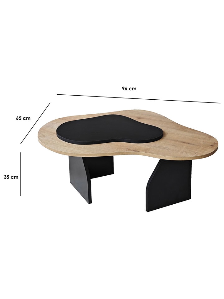 Evila Couchtisch ''Melted'' in Hellbraun/ Schwarz - (B)96 x (H)35 x (T)65 cm günstig kaufen onesize