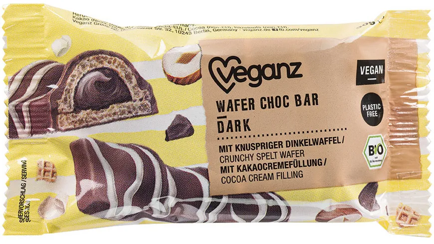 Veganz Bio Wafer Choc Bar Dark 30 g