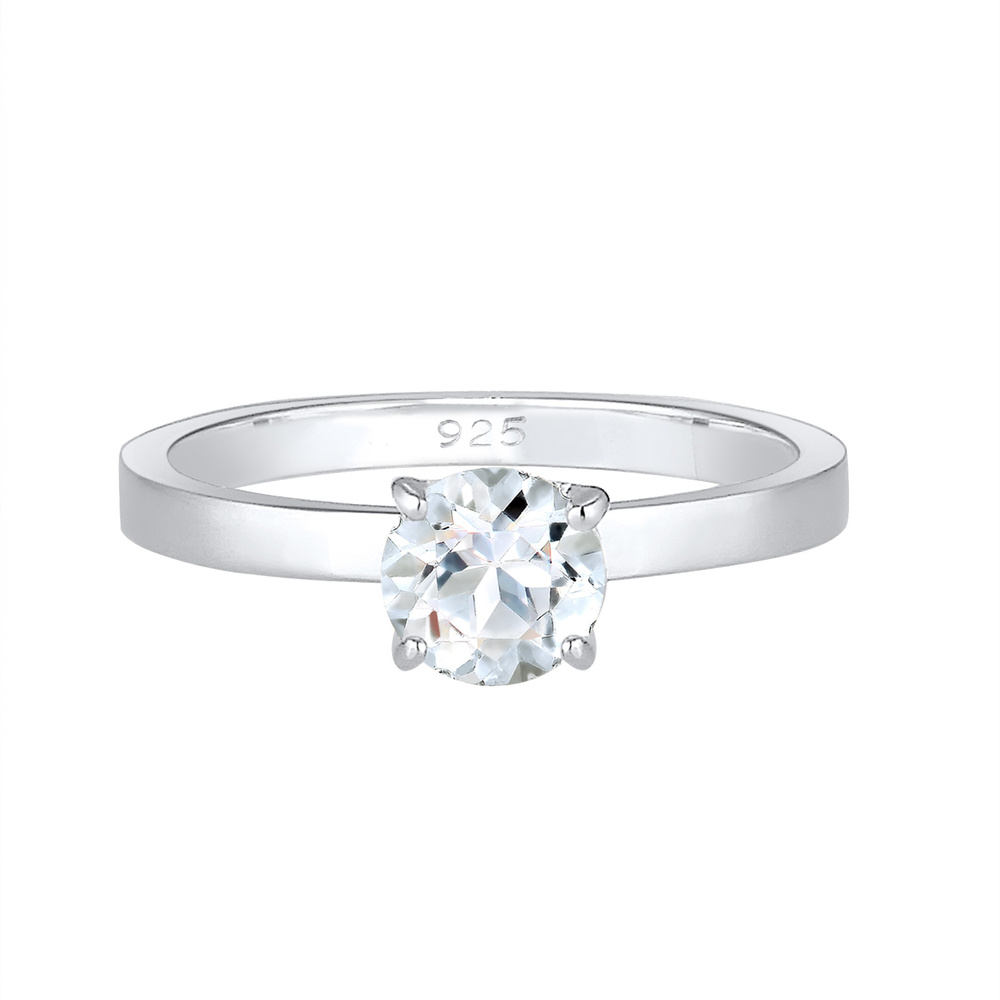 Elli PREMIUM Elli PREMIUM Bague Verlobung Solitär Topas Edelstein 925er Silber Bague