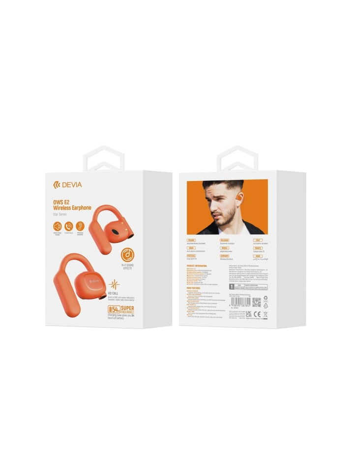 COFI 1453 Devia Kabellose Kopfhörer Over-Ear-Kopfhörer mit Bluetooth in Orange günstig kaufen onesize