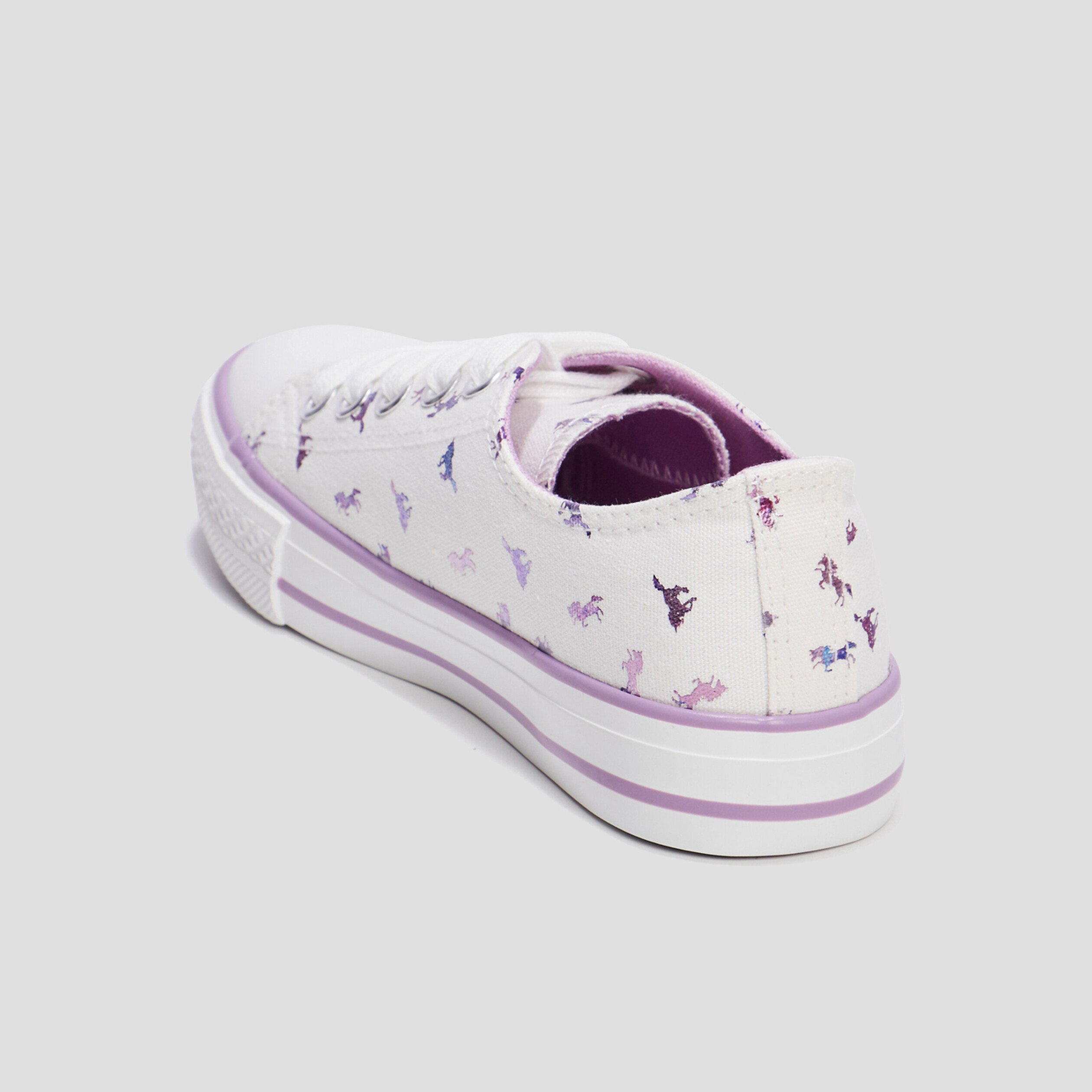 Tennis en toile à lacets Creeks blanc fille | La Halle