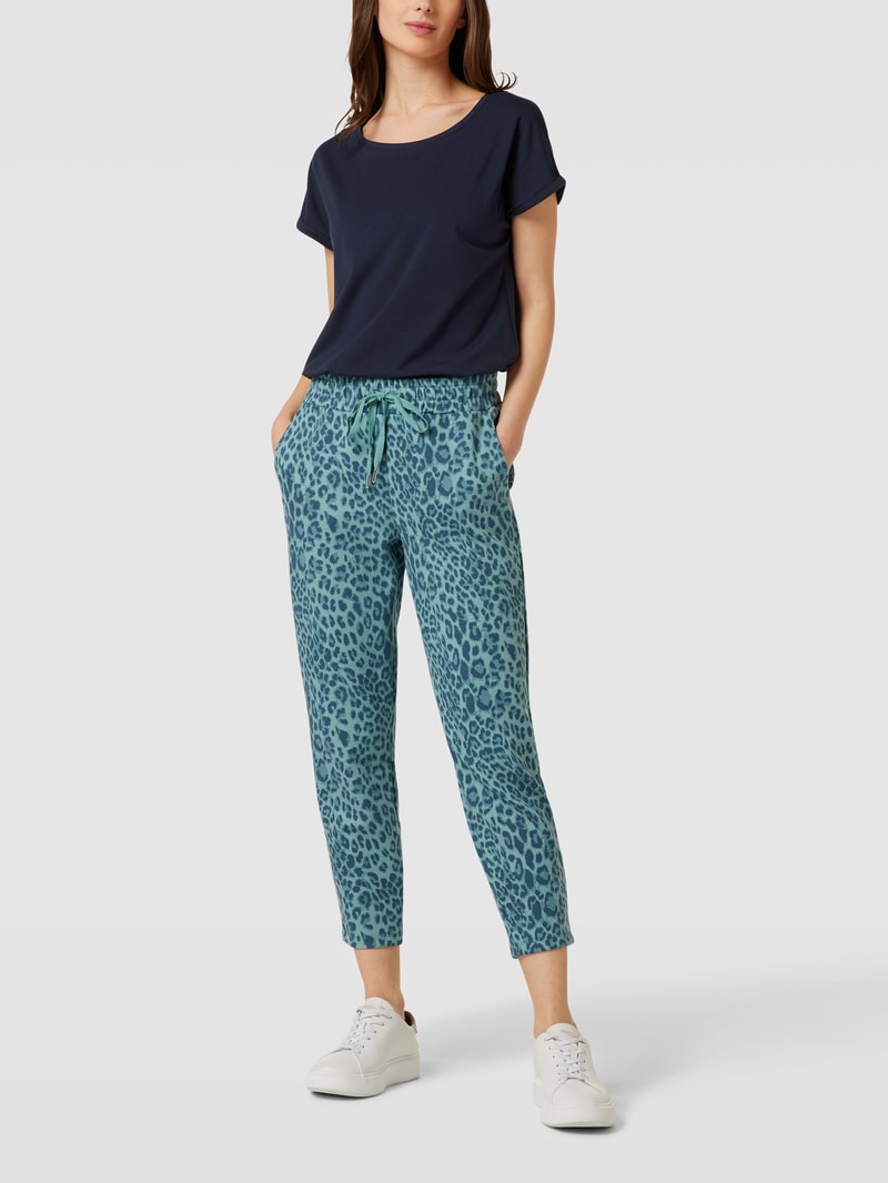 Sweatpants mit Animal-Print in ozean blau