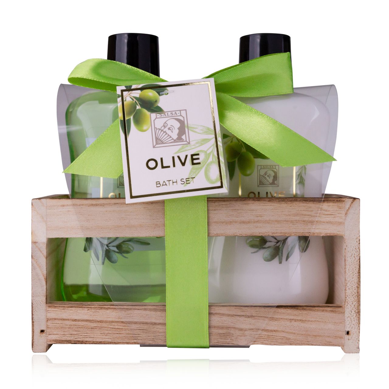accentra Badeset OLIVE in Holzbox