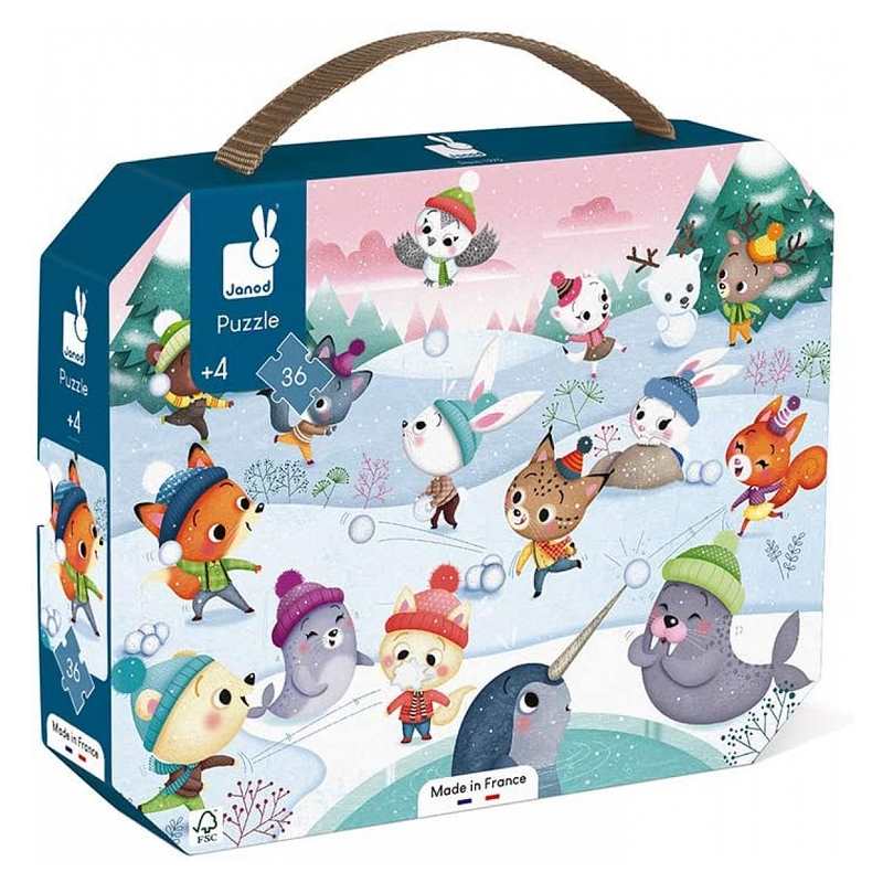 Puzzle bataille de boules de neige 36 pièces
