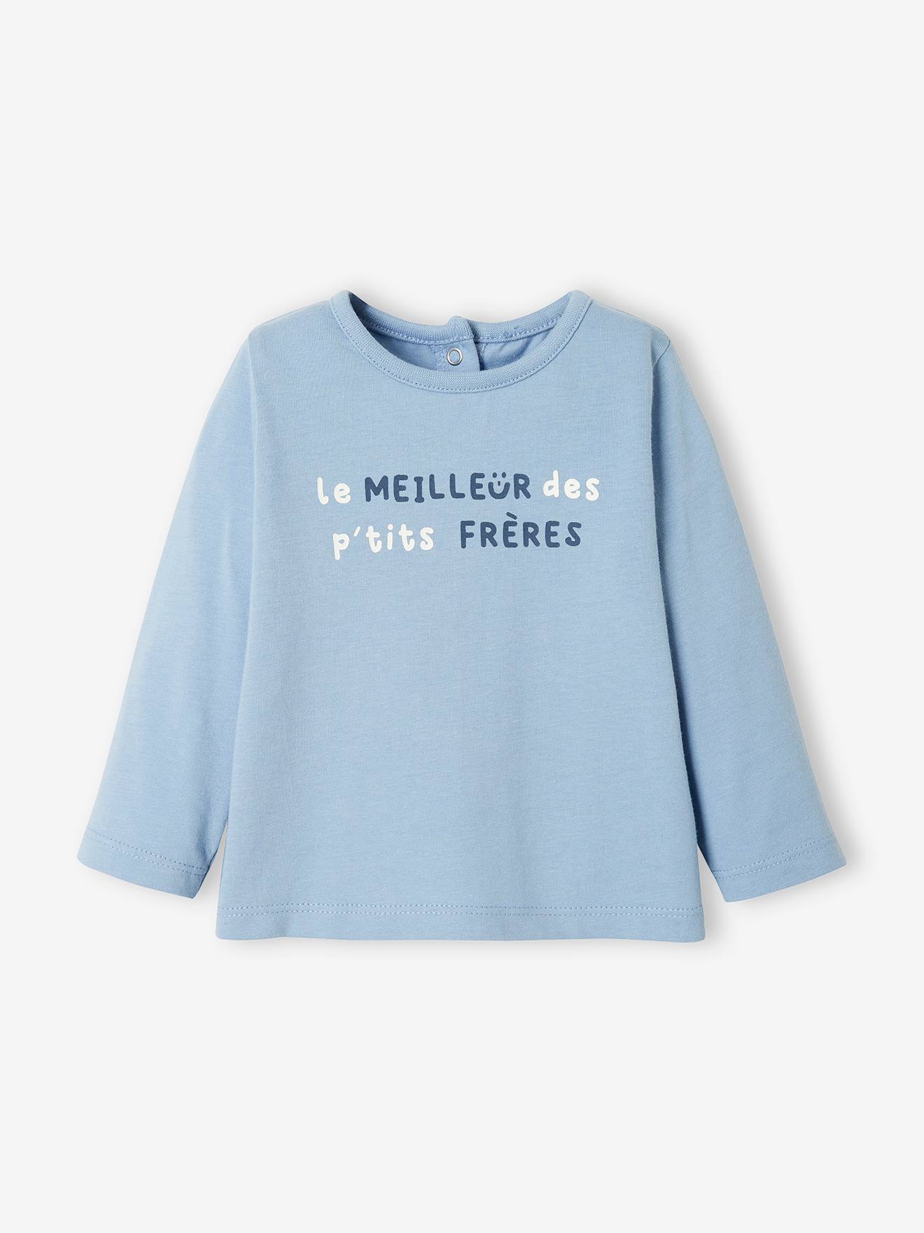 T-shirt à message bébé manches longues caramel