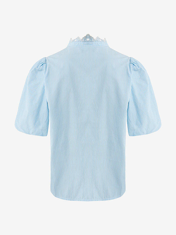 Mexx Bluse in Hellblau/ Weiß günstig kaufen