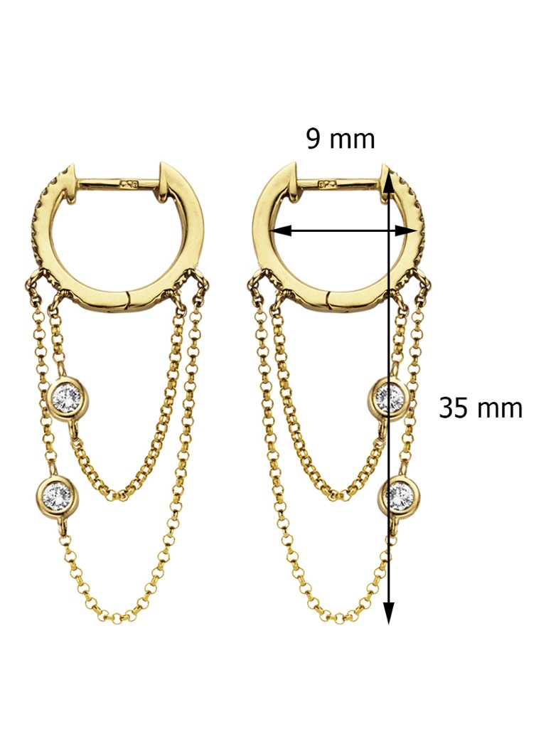 Diamond Point Yellow gold earrings 0.24 ct diamond Joy
