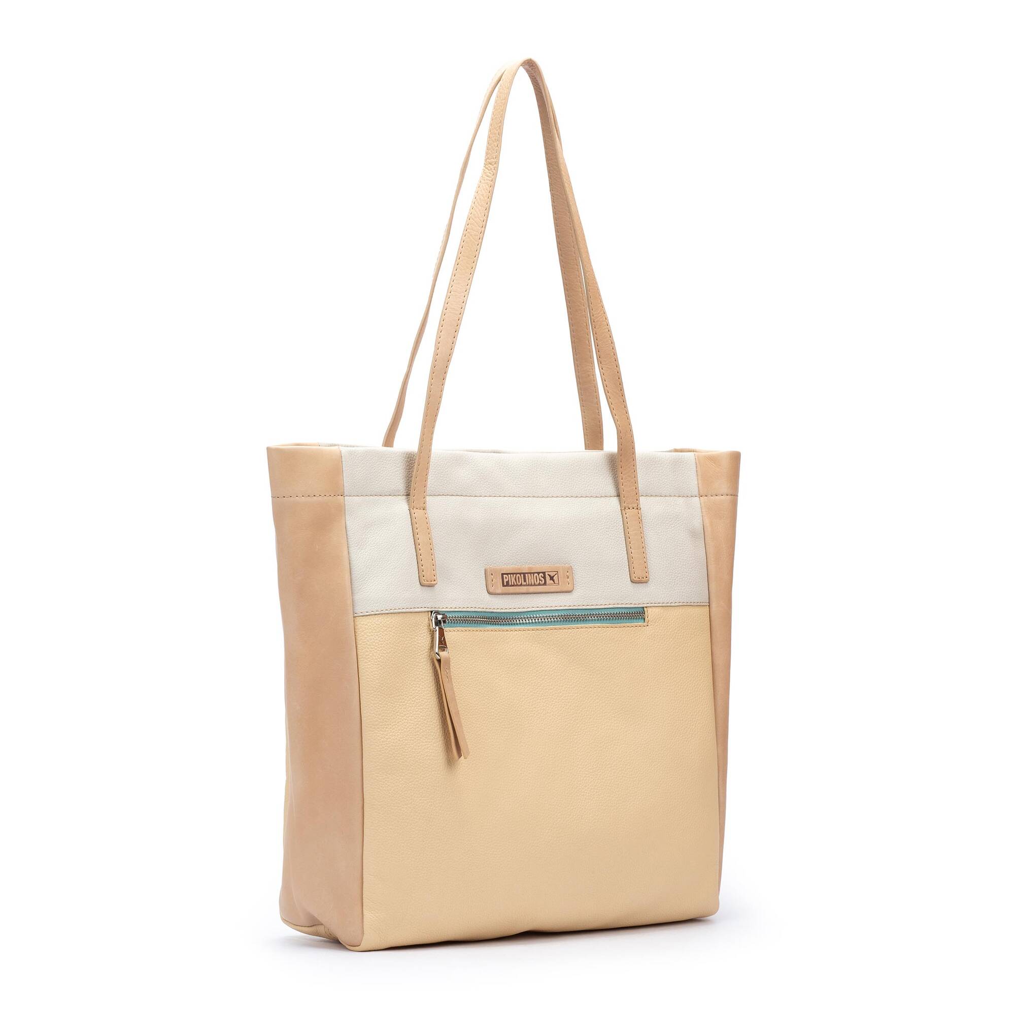 Wielokolorowa torba shopperka damska - NATA-CREAM