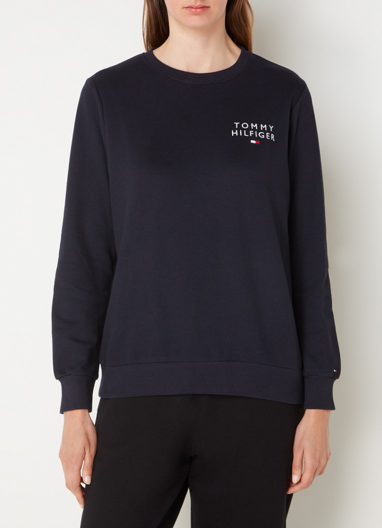 Pulover Tommy Hilfiger Lounge cu logo brodat