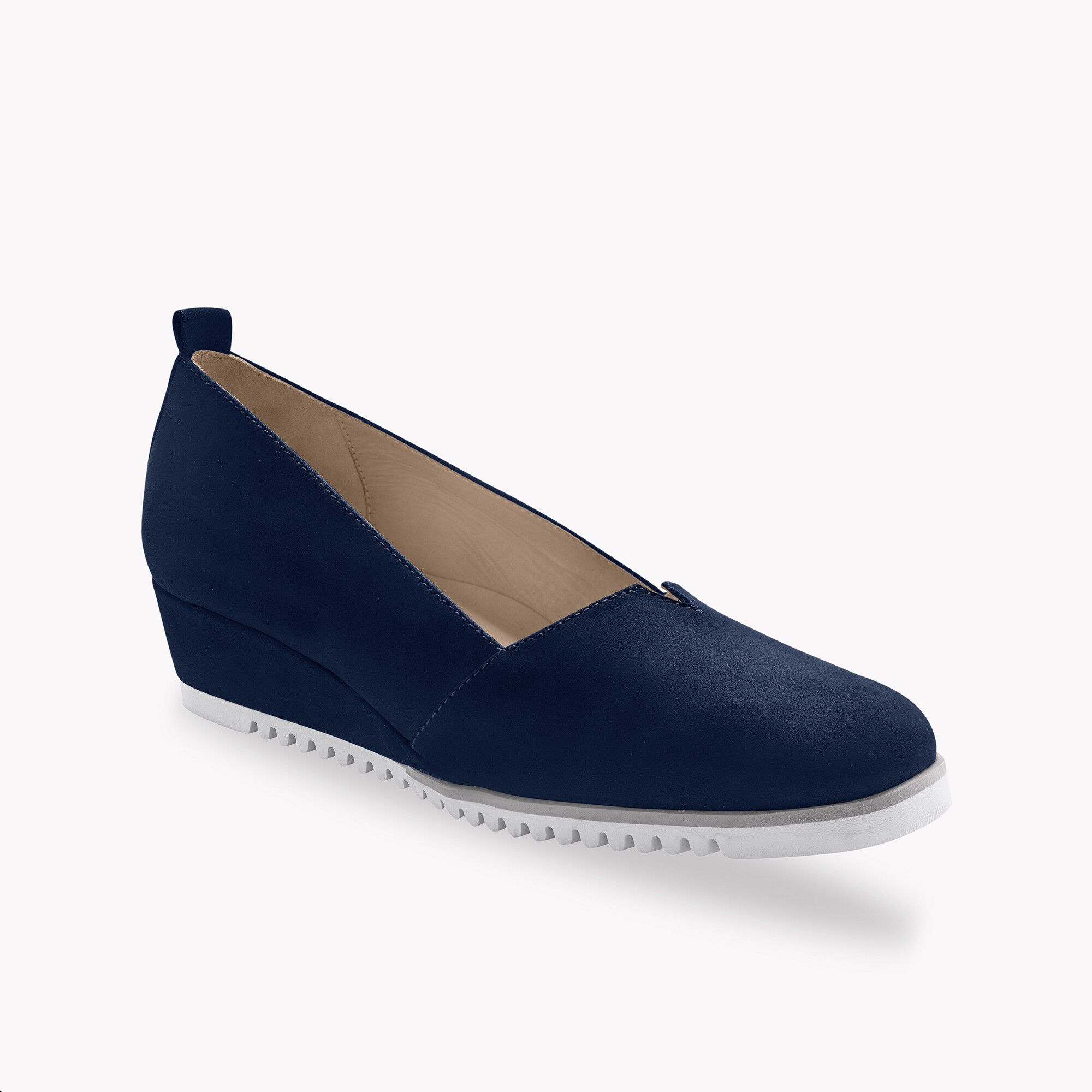 Ballerines compensées en cuir