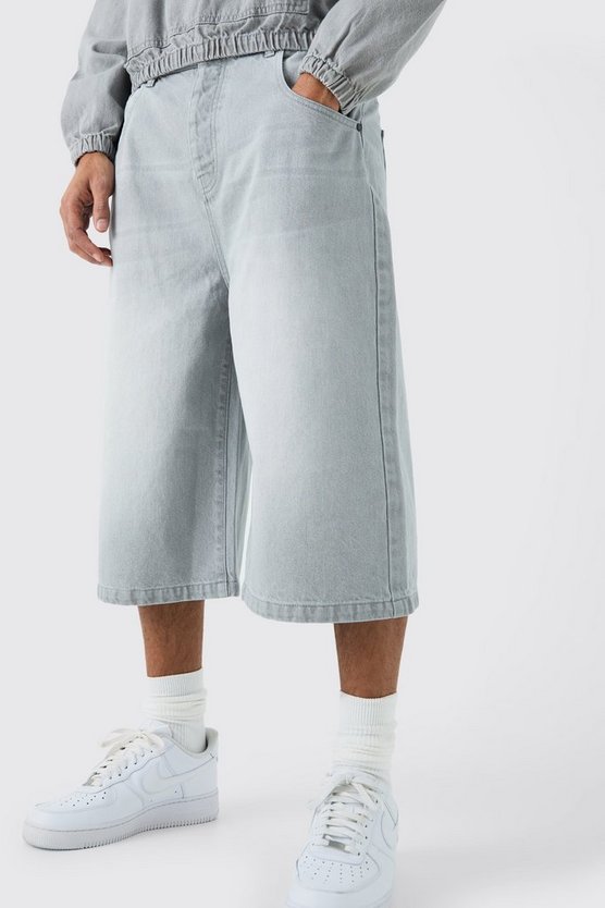 Graue Denim Jorts