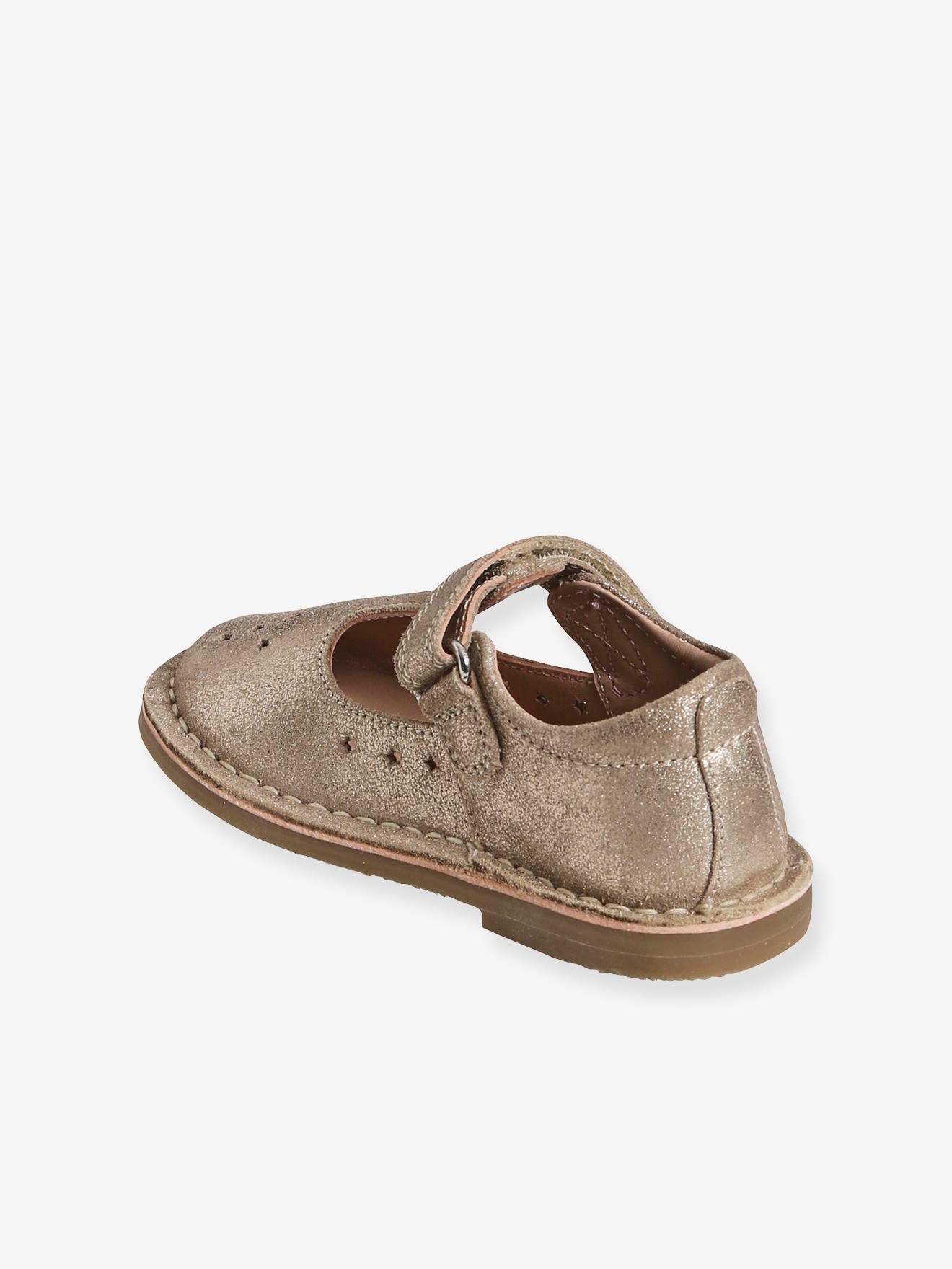 Salomés cuir fille collection maternelle dorée