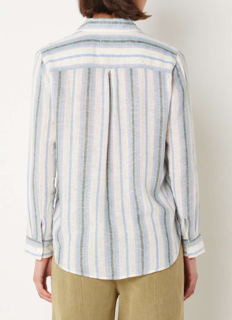 Bluza Rails Charli iz mešanice lanu s črtastim potiskom
