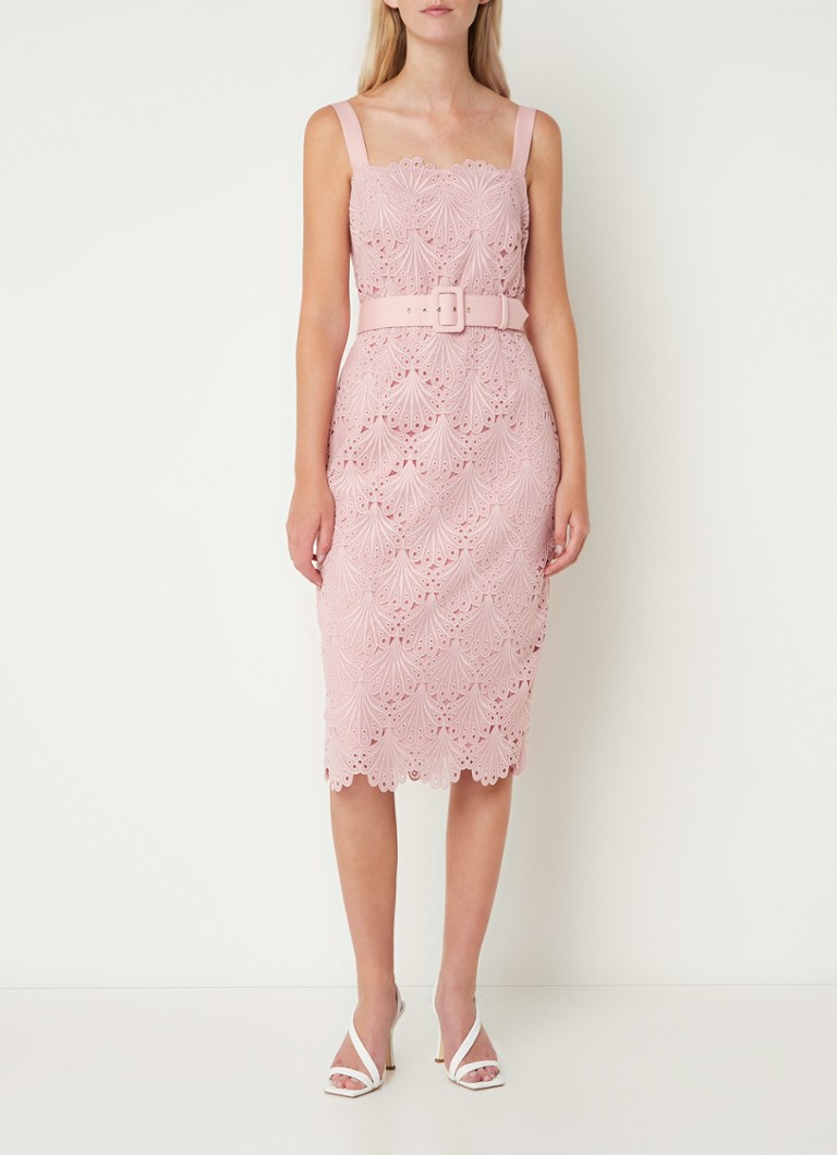 Abito midi Phase Eight Carrie con ricami e cintura