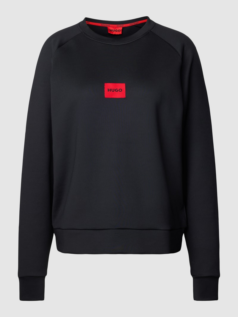 Sweatshirt mit Label-Print in schwarz