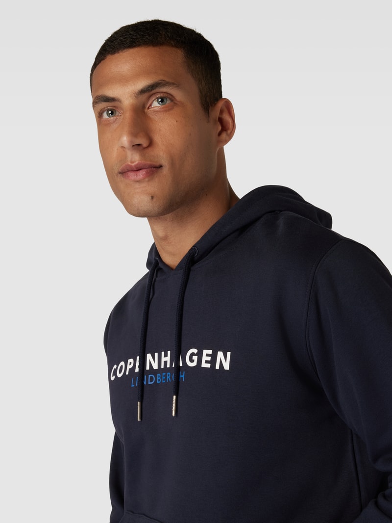 Strickjacke mit Schalkragen Modell 'Copenhagen' in marineblau