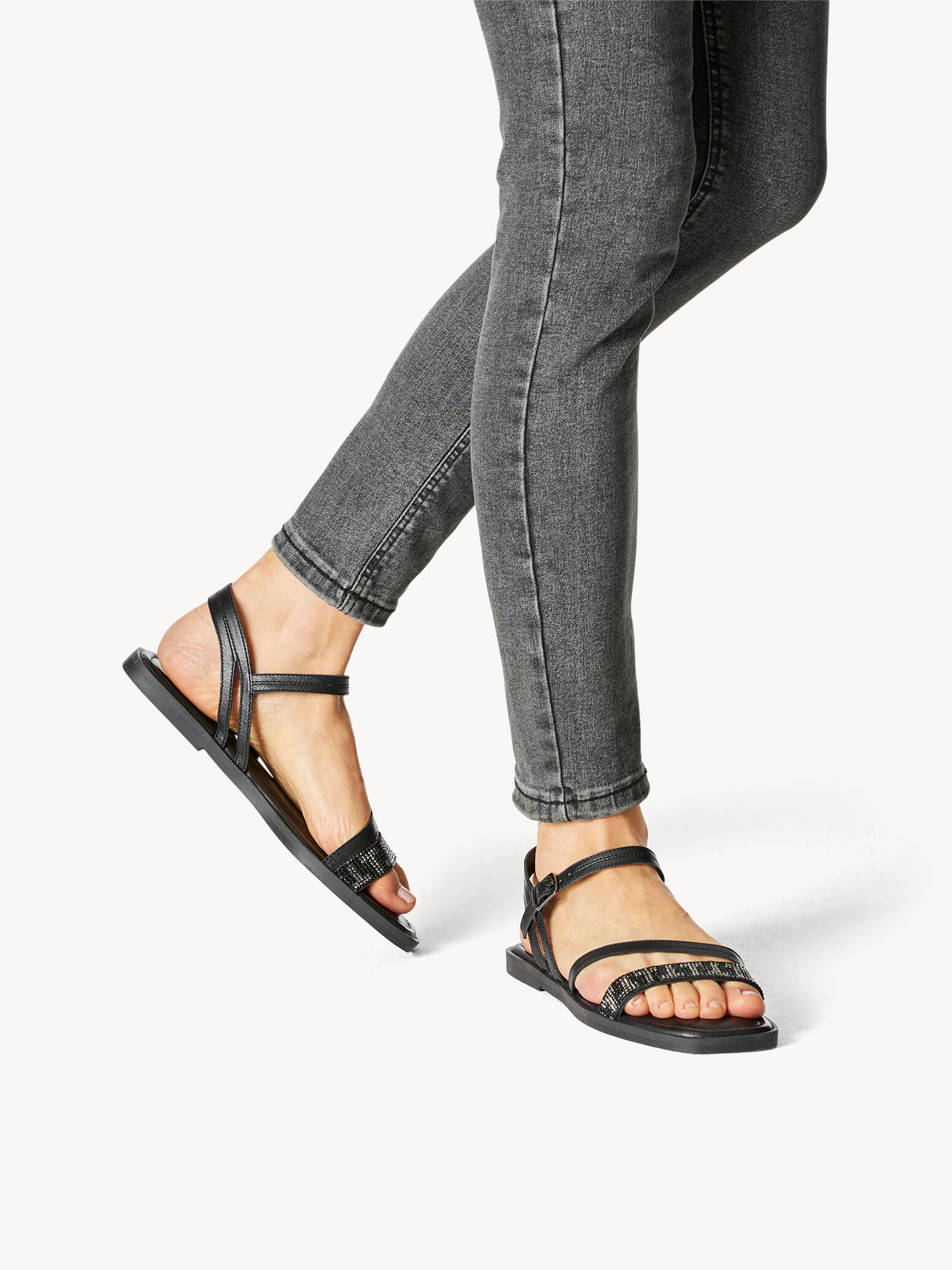 Sandale en cuir - noir