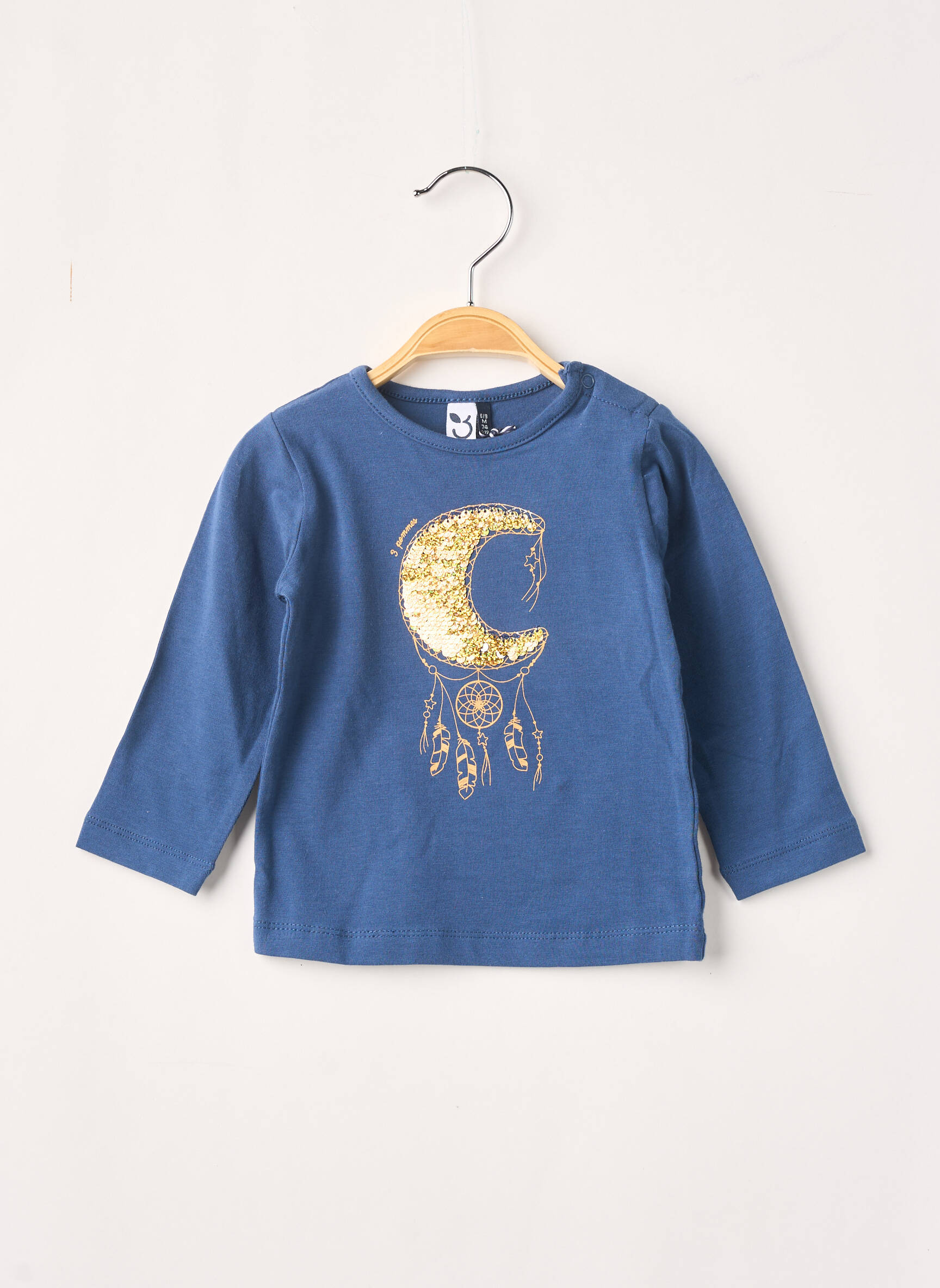 3 Pommes Tshirts Fille couleur bleu