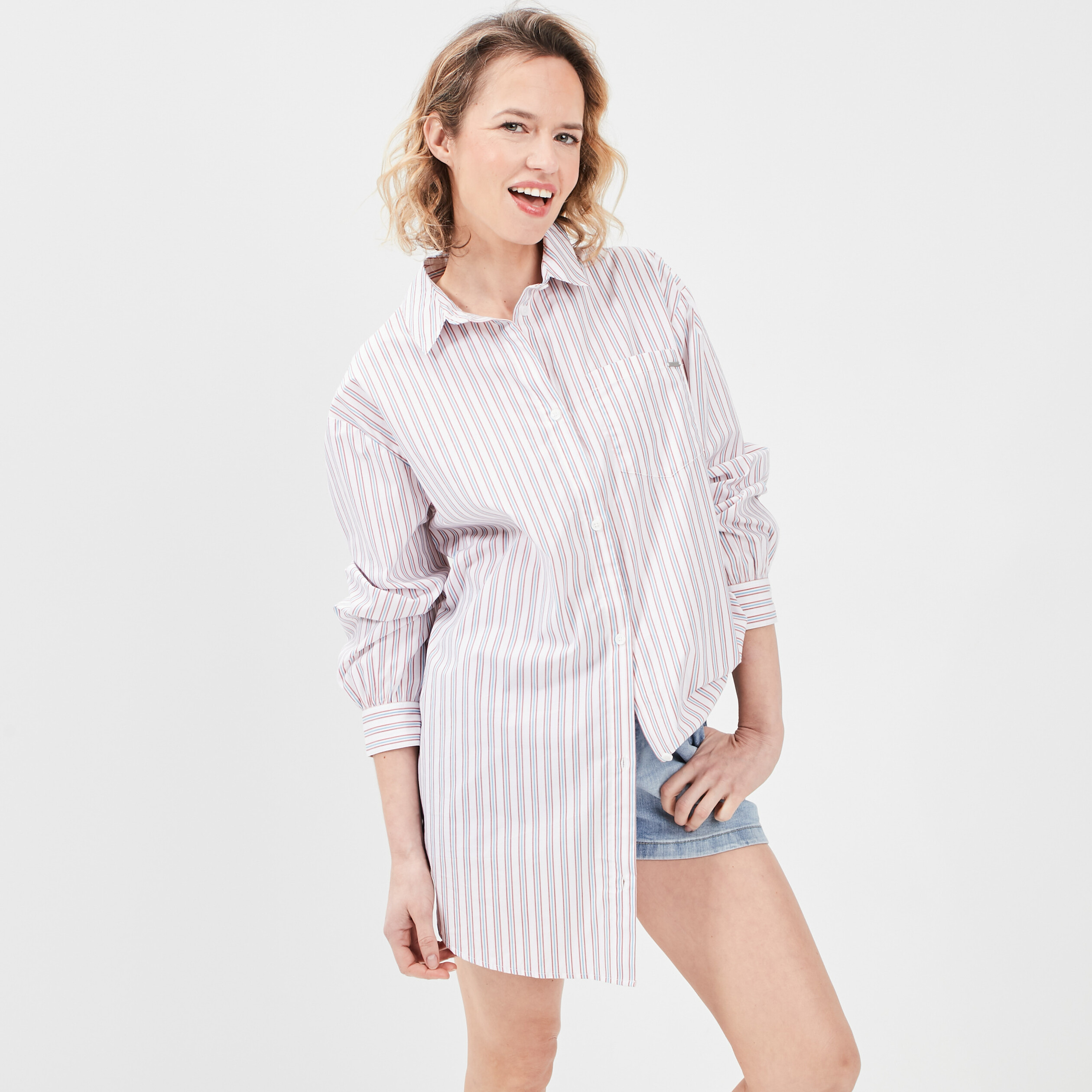 Robe chemise droite ecru femme | La Halle