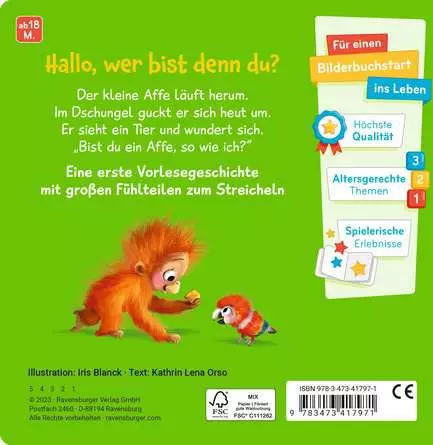 Mein erstes Vorlese-Fühlbuch: Bist du ein Affe?