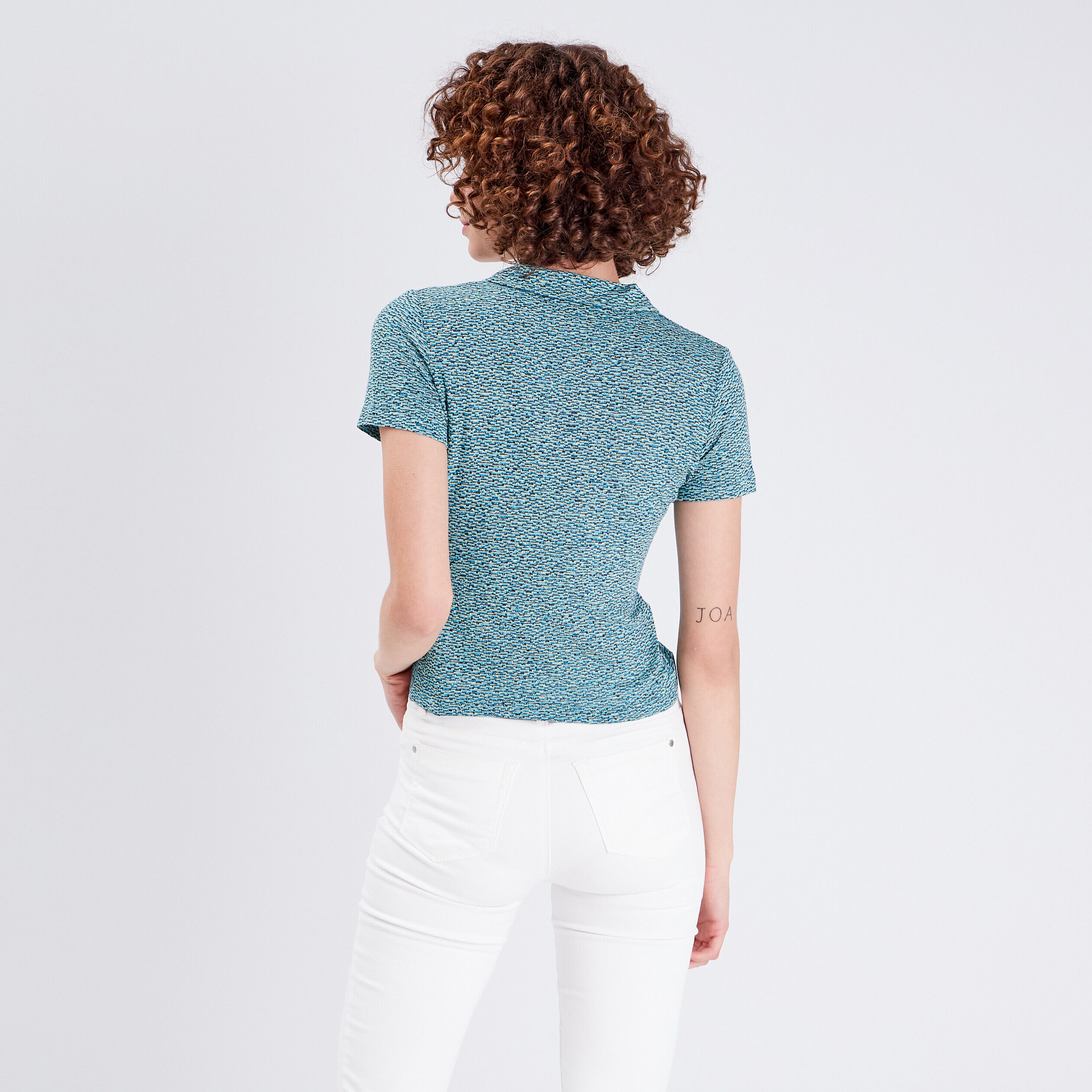 T-shirt manches courtes bleu turquoise femme | Cache Cache
