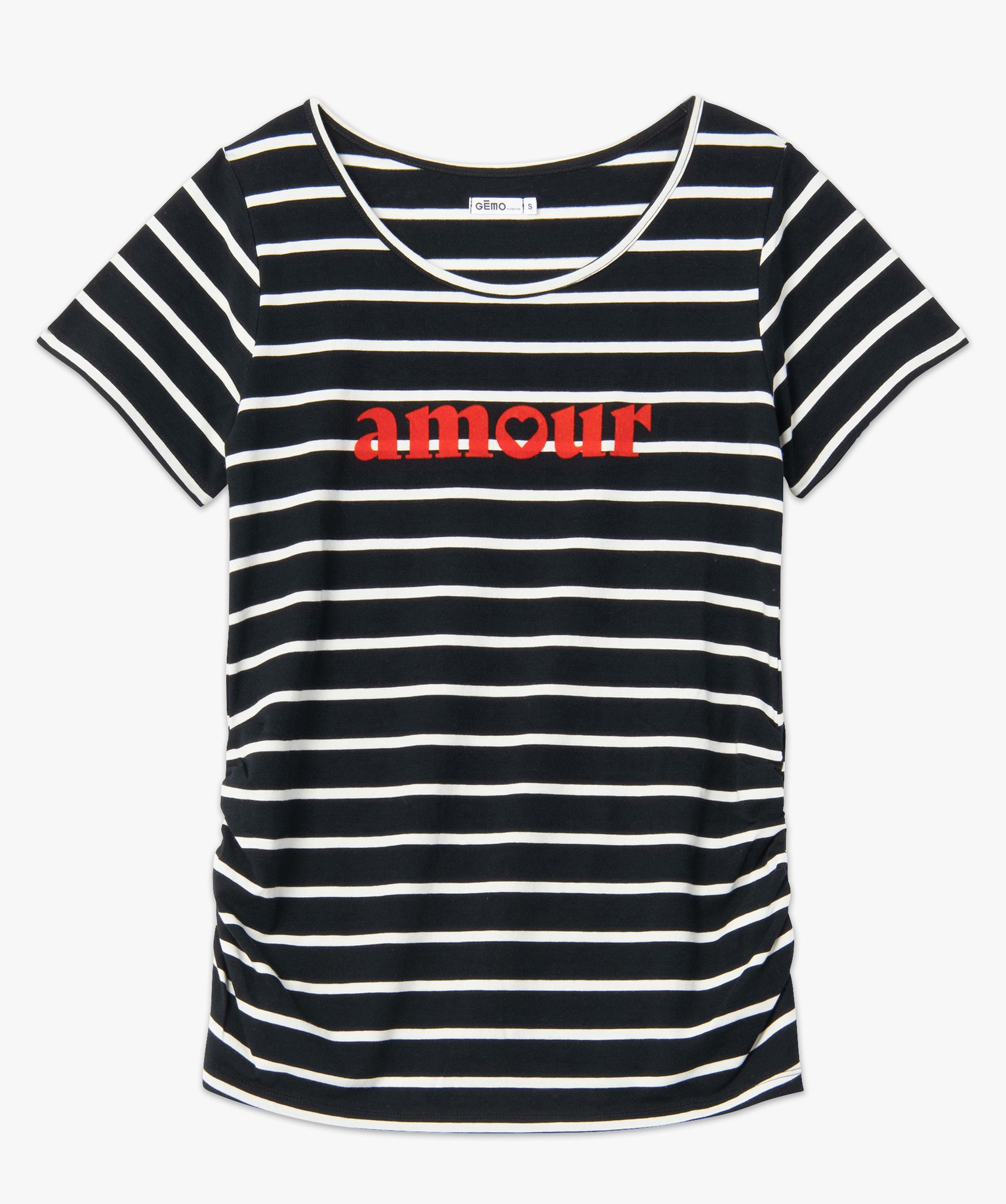 Tee-shirt de grossesse rayé à manches courtes raye | GEMO