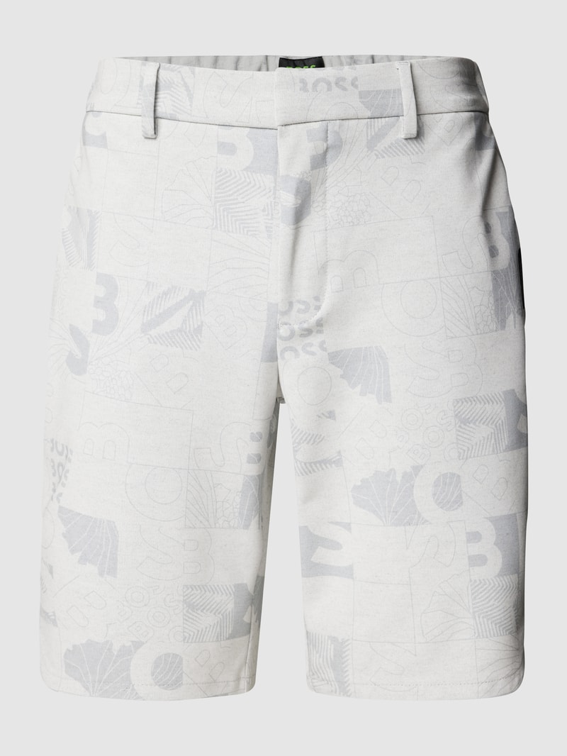 Sweatshorts mit Allover-Label-Print Modell 'Liem' in weiß