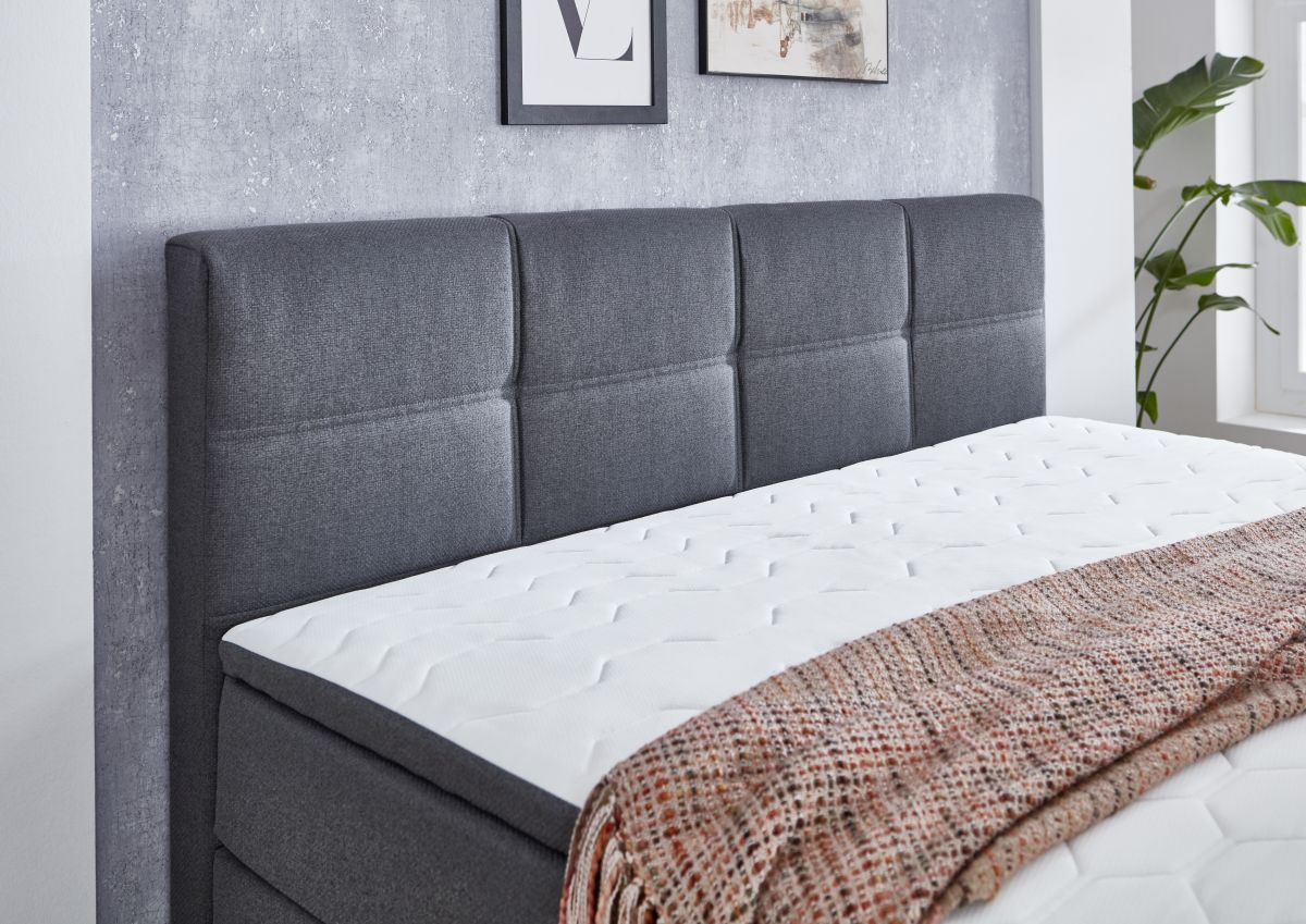 Sun Garden Boxspringbett Surrey Anthrazit 140 x 200 cm