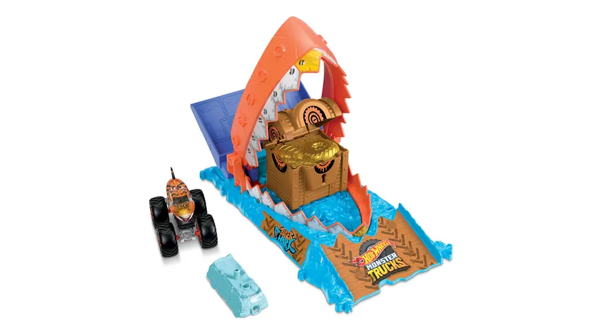Hot Wheels Monster Trucks Arena Smashers Entry Challenge - Tiger Shark Treasure Chomp Challenge