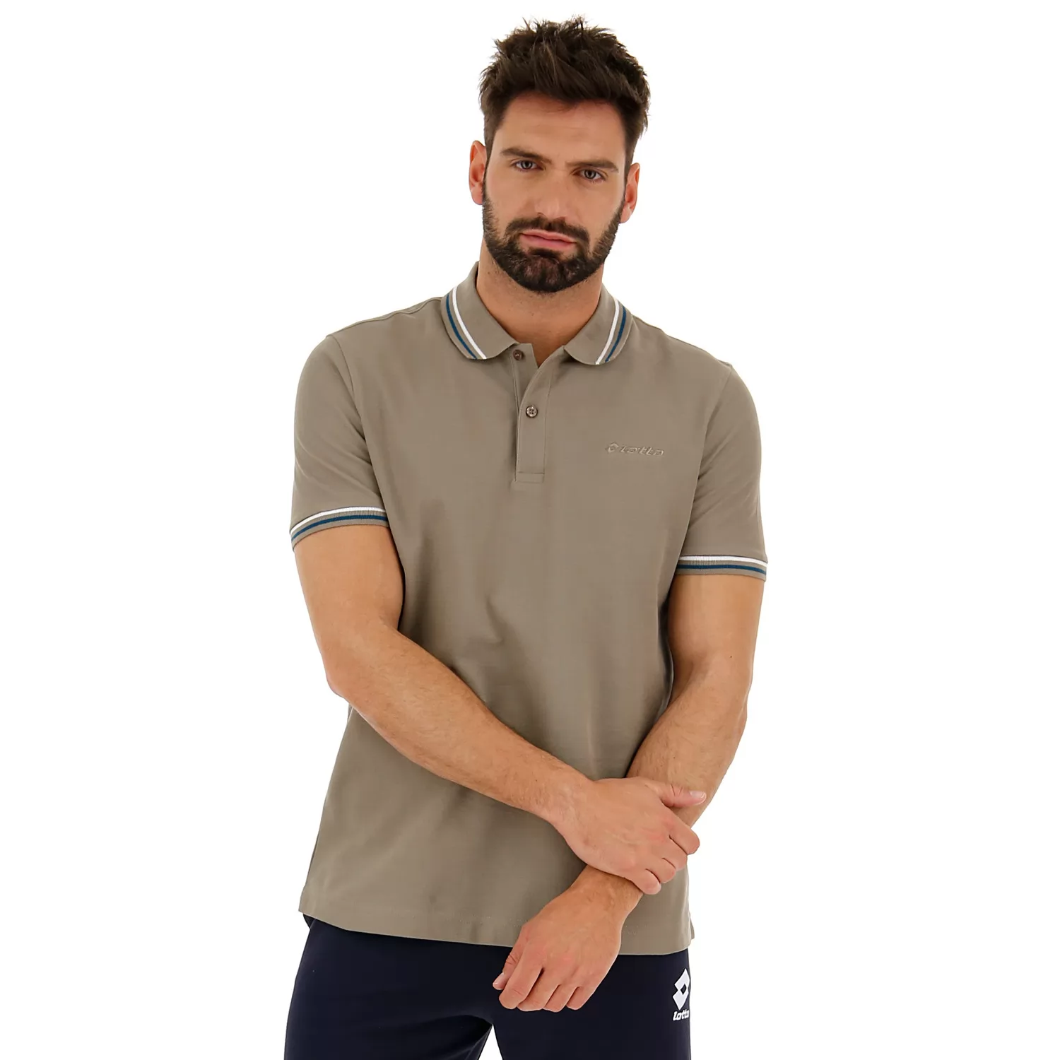 KLASICKÉ POLO TRIČKO POUŠTĚŠNĚ ŠEDOBŘE/ZELENÁ CORSAIR